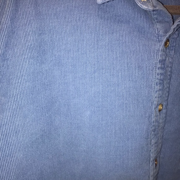Asos Design Mens Shirt Jacket Blue Corduroy Button Down Collared Size Med Tall - Picture 3 of 8